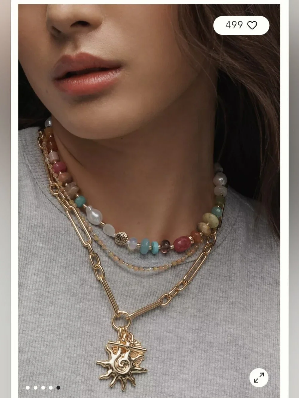 NWT! Anthropologie, Shades of Sea Layered Necklaces, Set of 3: Charm Edition
